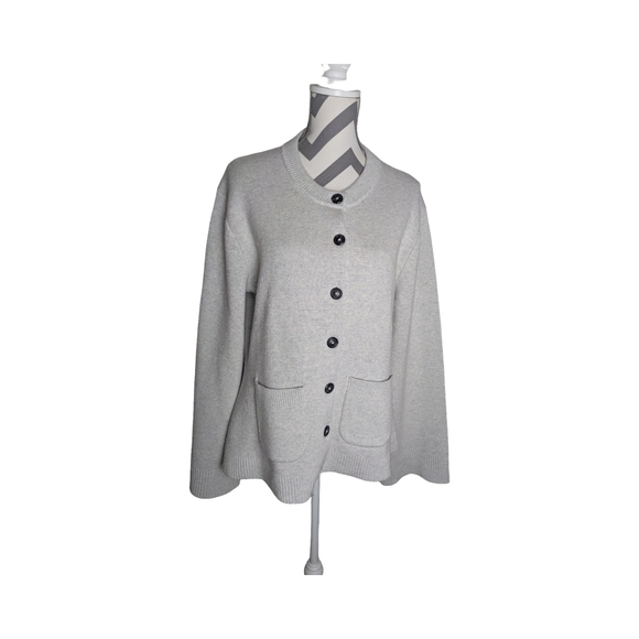 Modern Citizen Eames Organic Cotton And Wool Cardigan Sweater 1X Gray - Picture 8 of 8